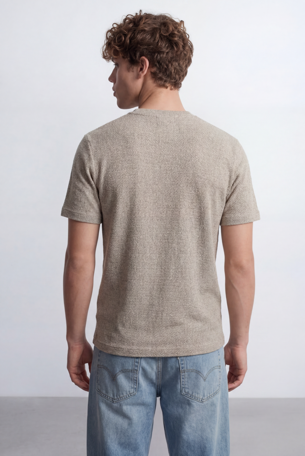 Men's Tomato Store Textured Fabric Casual Edge Basic Short Sleeves T-Shirt