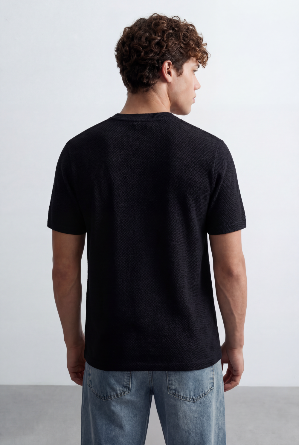 Men's Tomato Store Textured Fabric Casual Edge Basic Short Sleeves T-Shirt