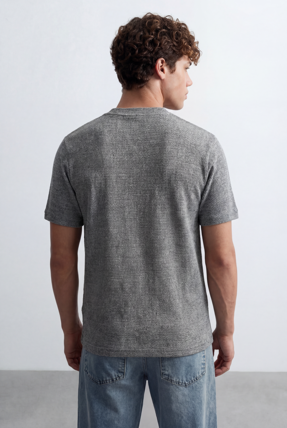 Men's Tomato Store Textured Fabric Casual Edge Basic Short Sleeves T-Shirt