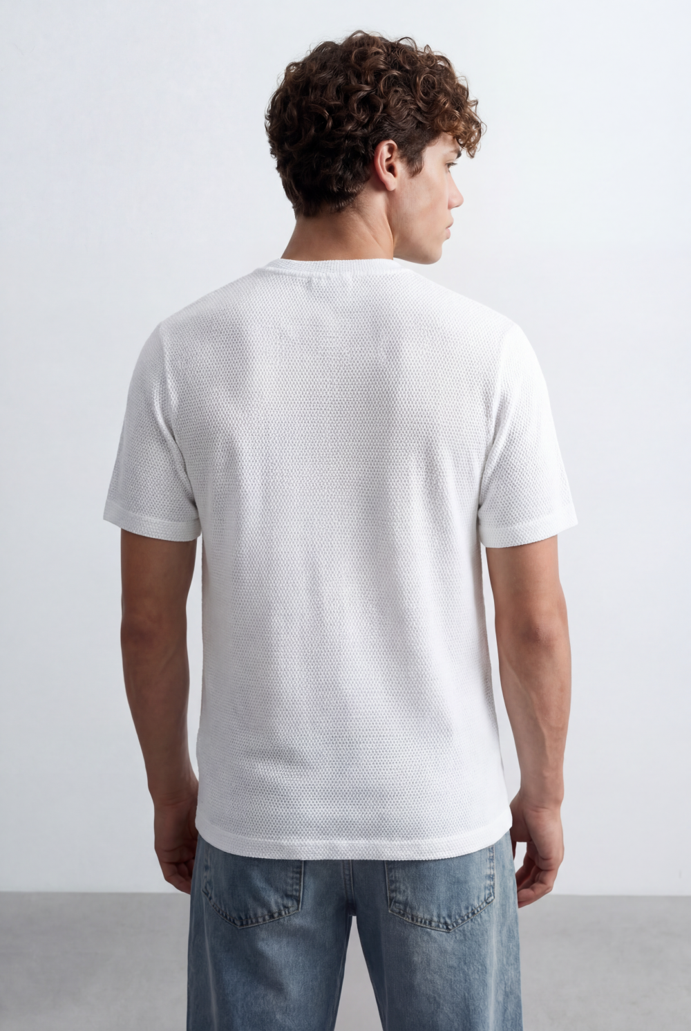 Men's Tomato Store Textured Fabric Casual Edge Basic Short Sleeves T-Shirt