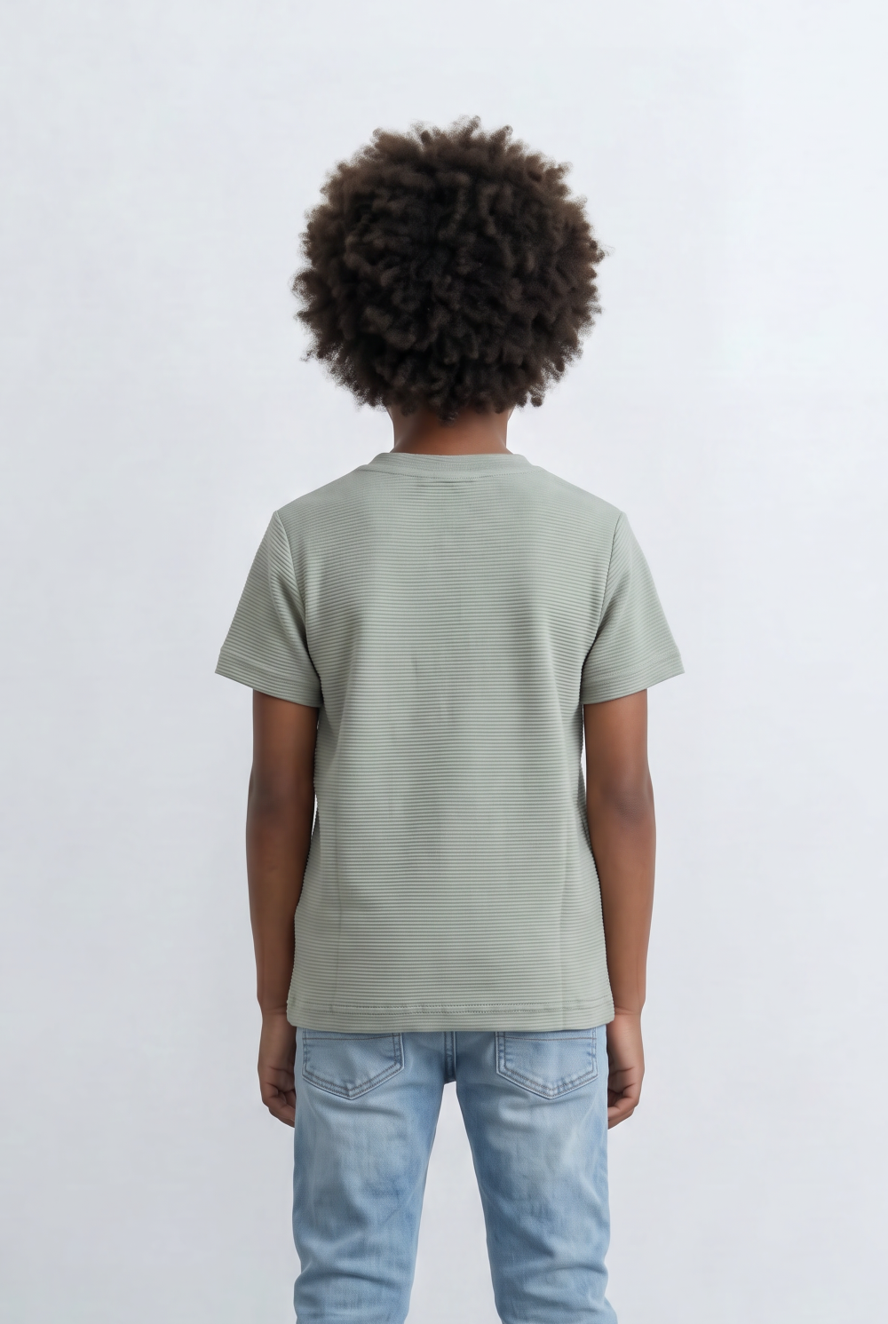 Boy's Slim Fit Basic T-Shirt Premium Ribbed Textured Fabric Smart Casual Style Tomato Store