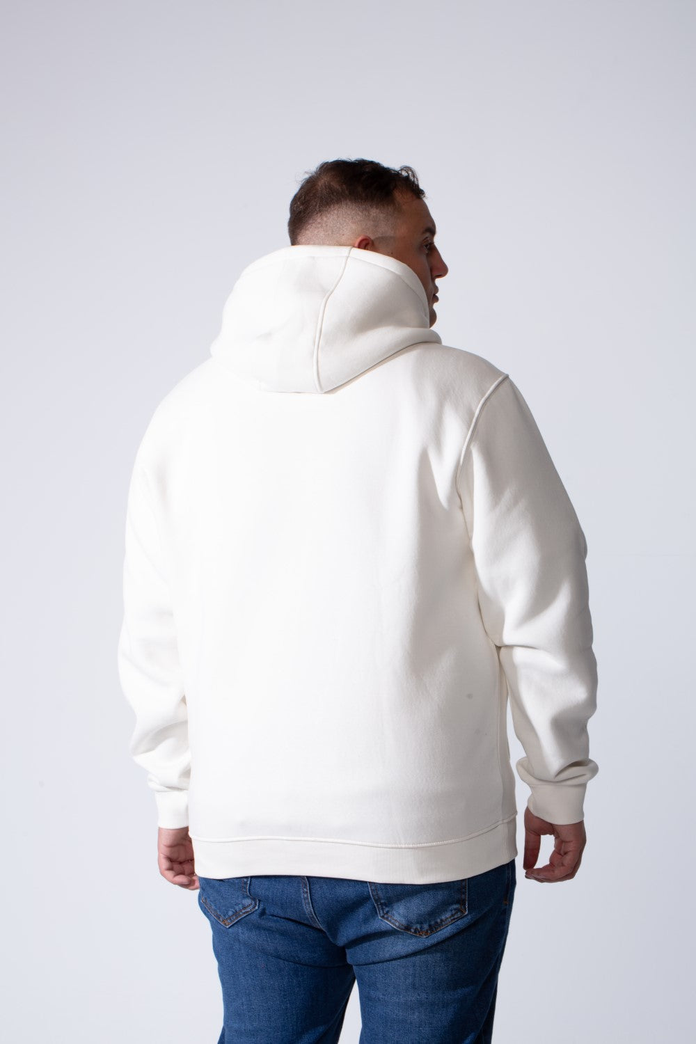 Men's Full-Zip Long Sleeve Side Pockets Basic Hooded Big Size Sweatshirt