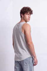 Men's Tomato Store Soft Slub Knit Tank Top Distressed X Graphic Strange Typography Scoop Neck