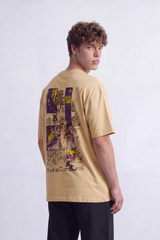 Men's Tomato Store Graphic T-Shirt Illustrated Back Artwork Round Neck Oversized Fit