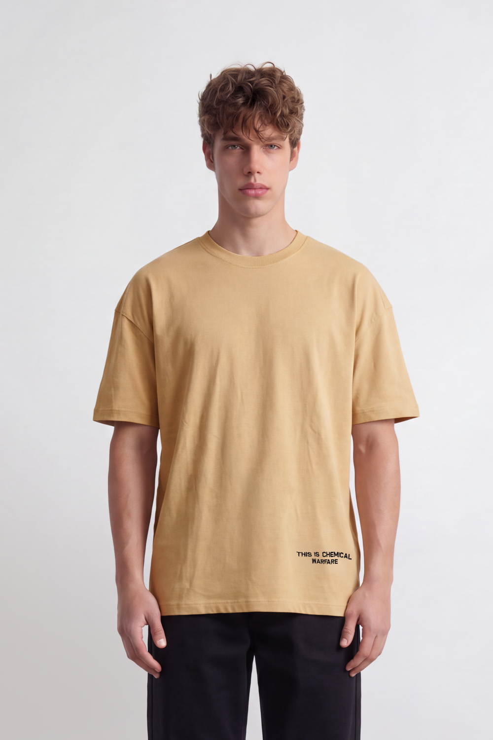 Men's Tomato Store Graphic T-Shirt Illustrated Back Artwork Round Neck Oversized Fit