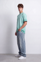 Men's Tomato StoreT-Shirt Distressed Rip Details Raw Edge Finish Drop Shoulder Oversized Fit
