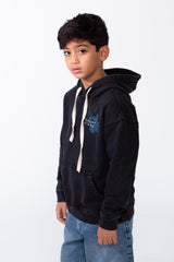 Boy’s Washed Oversize Printed Hooded Sweatshirt With Pocket