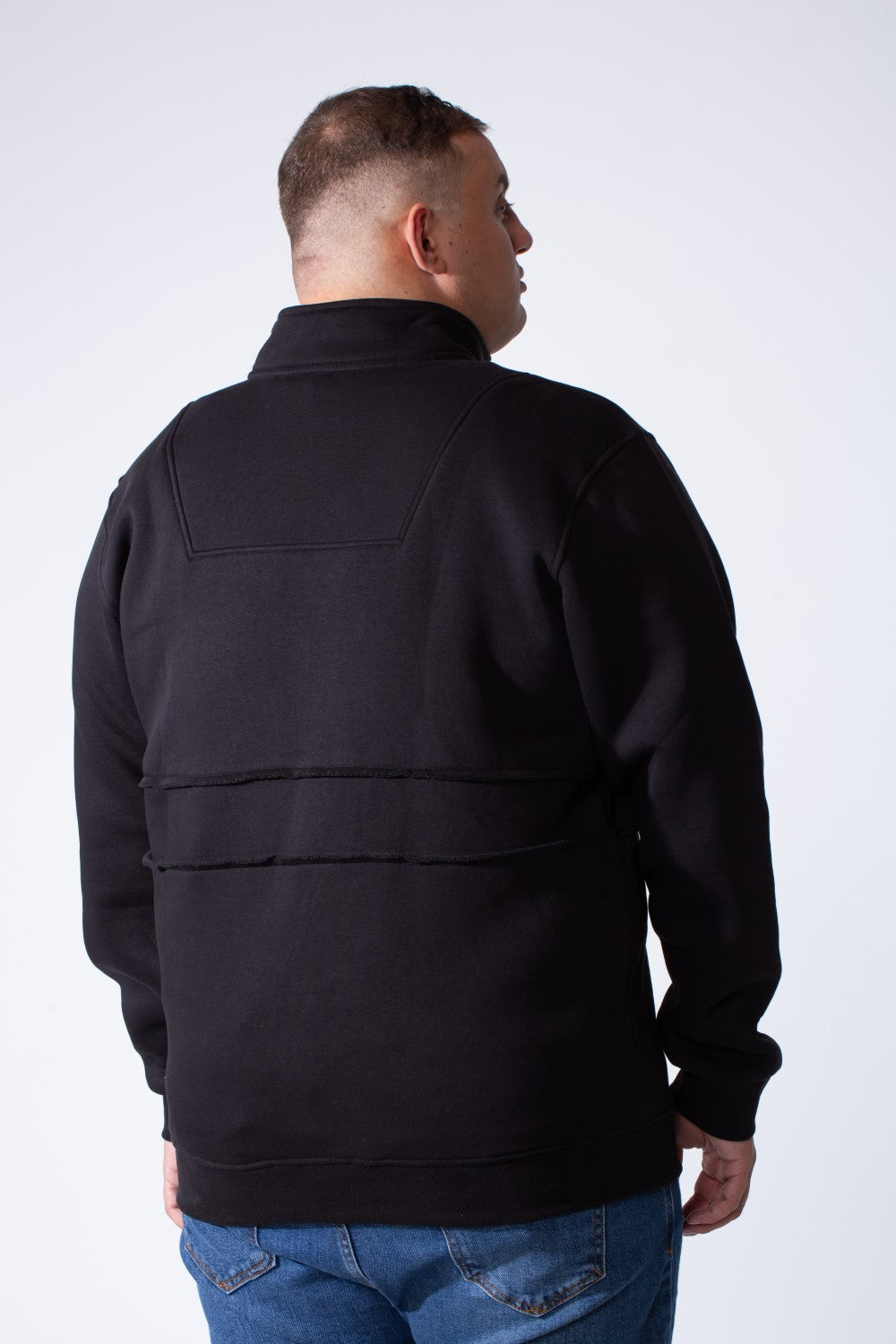 Men's Quarter Zip High Neck With Long Sleeve Daily Wear Melton Versatile Big Size Sweatshirt