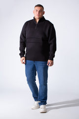 Men's Quarter Zip High Neck With Long Sleeve Daily Wear Melton Versatile Big Size Sweatshirt