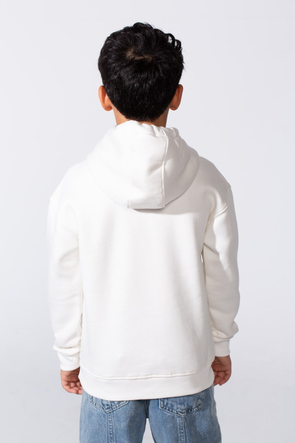 Boy's Slim Fit Long Sleeve Front Print Comfortable Daily Wear With Kangaroo Pockets Hood Sweatshirt
