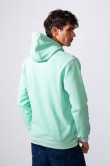 Men's Slim Fit Front Print Hood Sweatshirt With Kangaroo Pocket
