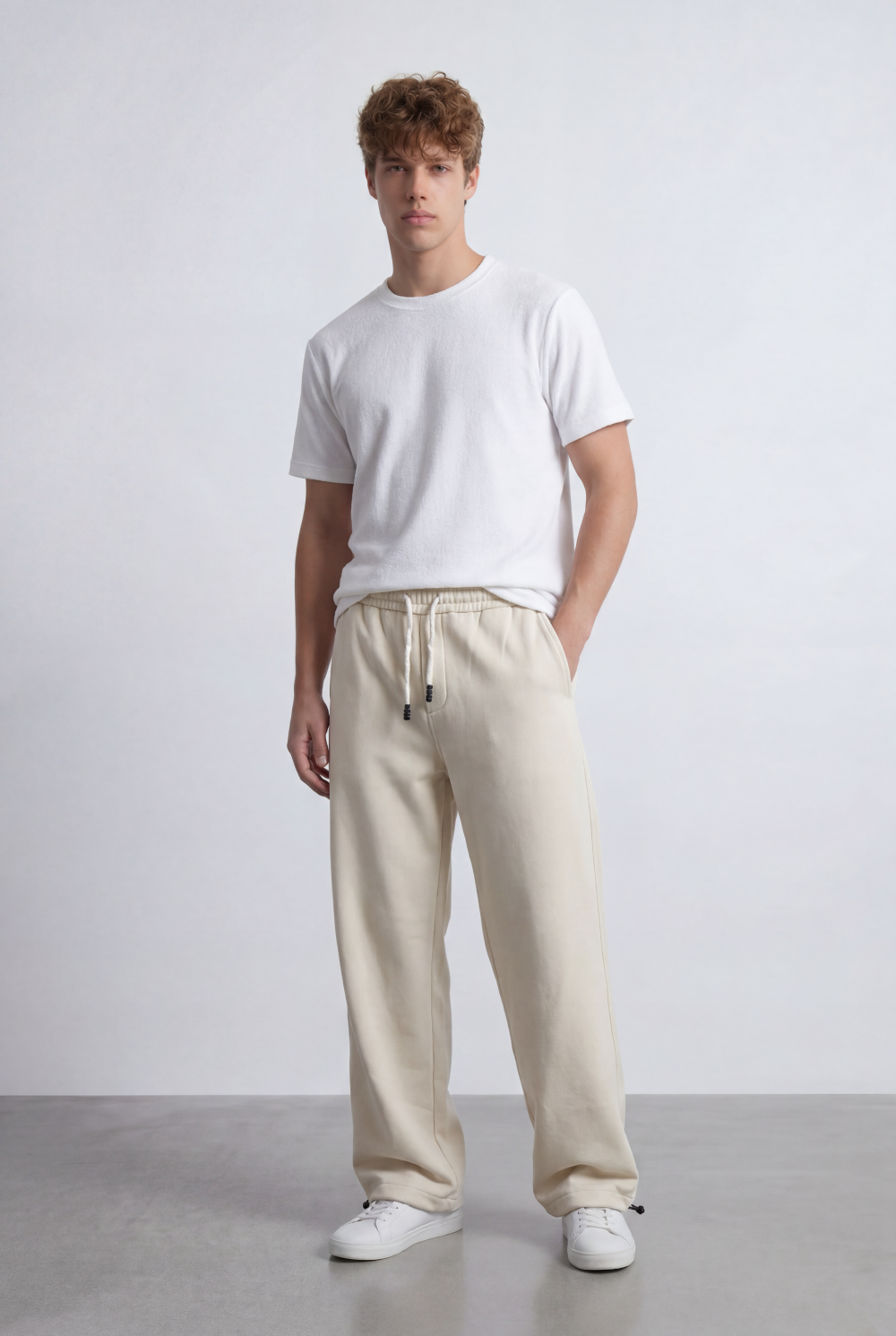 Men’s Tomato Store Relaxed Sweatpants Elastic Waist Oversize Melton Fabric