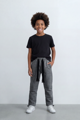 Boy's Tomato Store Jogger Sweatpants Contrast Side Piping Elastic Waistband Melton Regular Fit