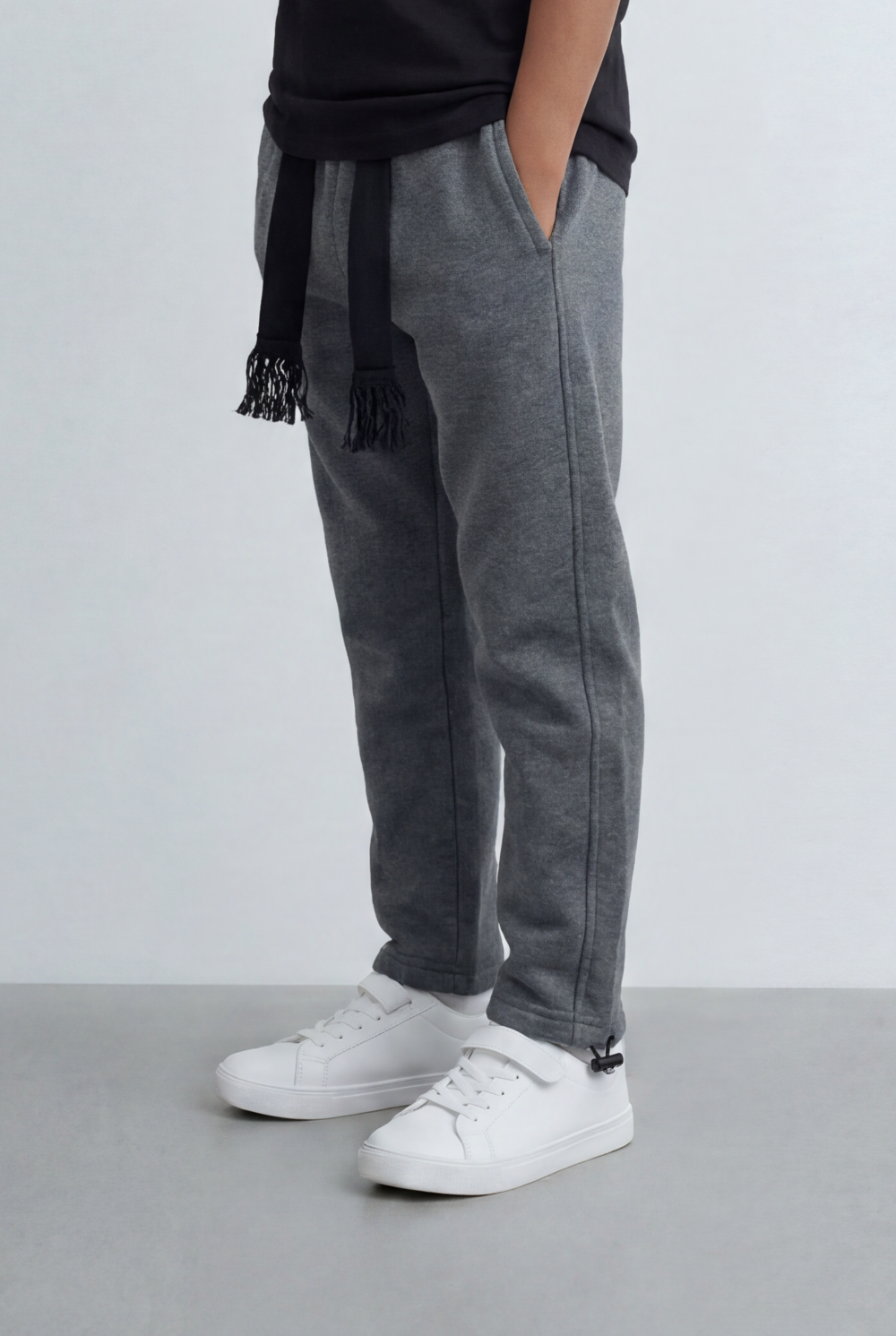 Boy's Tomato Store Jogger Sweatpants Contrast Side Piping Elastic Waistband Melton Regular Fit