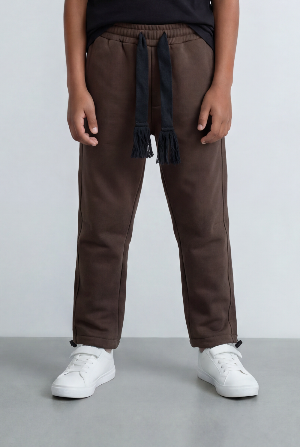 Boy's Tomato Store Jogger Sweatpants Contrast Side Piping Elastic Waistband Melton Regular Fit