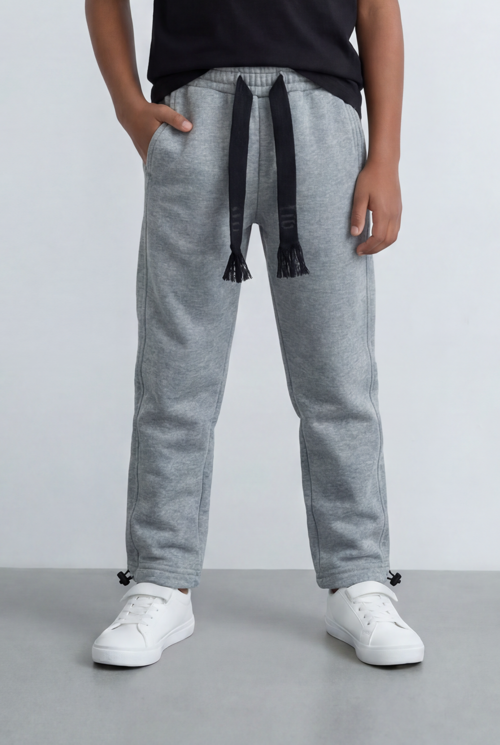 Boy's Tomato Store Jogger Sweatpants Contrast Side Piping Elastic Waistband Melton Regular Fit