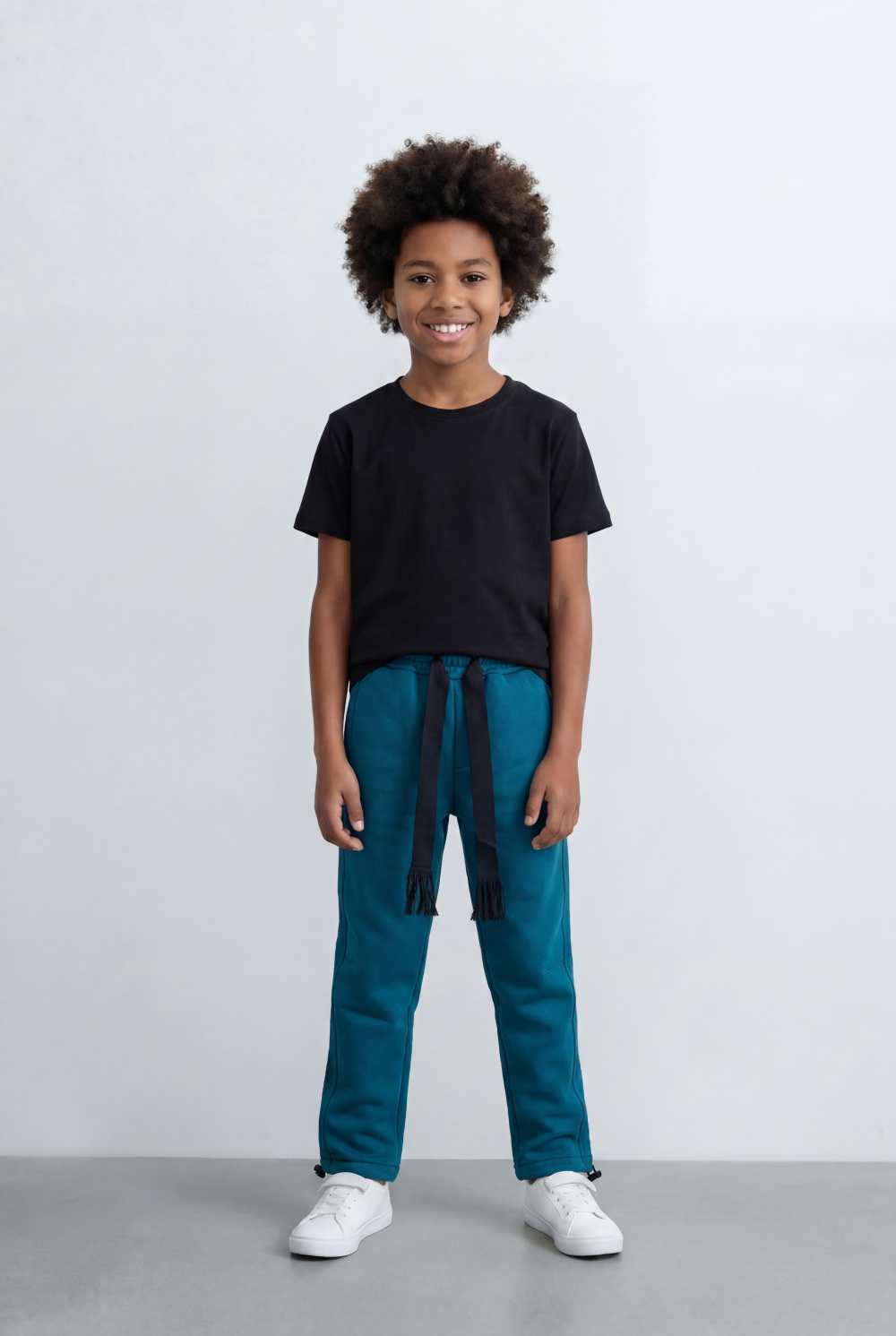 Boy's Tomato Store Jogger Sweatpants Contrast Side Piping Elastic Waistband Melton Regular Fit