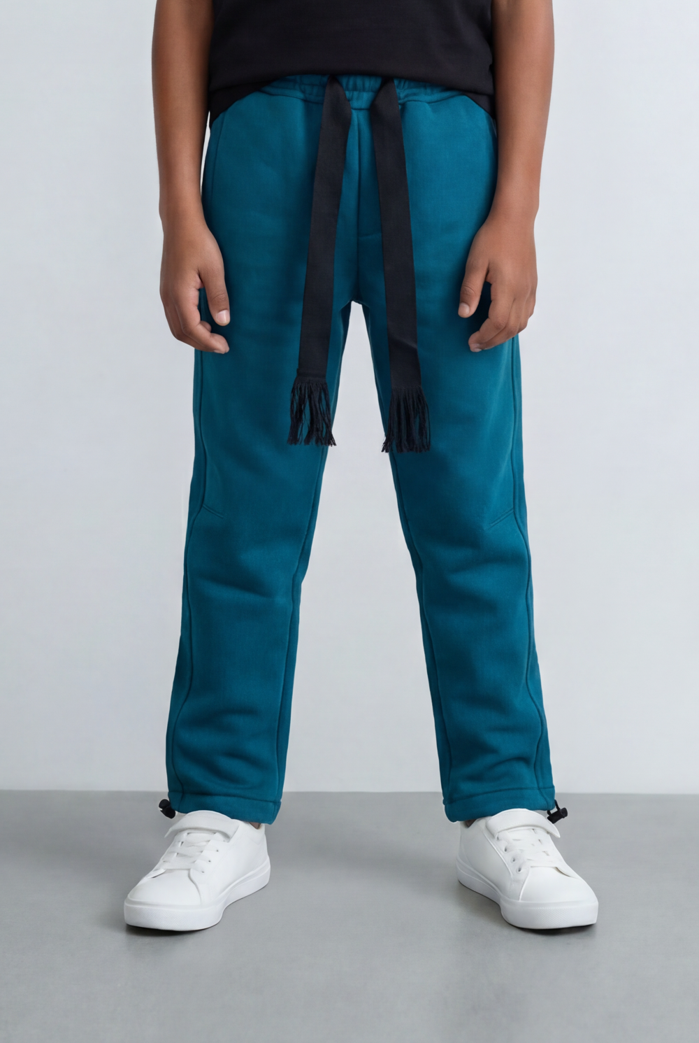 Boy's Tomato Store Jogger Sweatpants Contrast Side Piping Elastic Waistband Melton Regular Fit