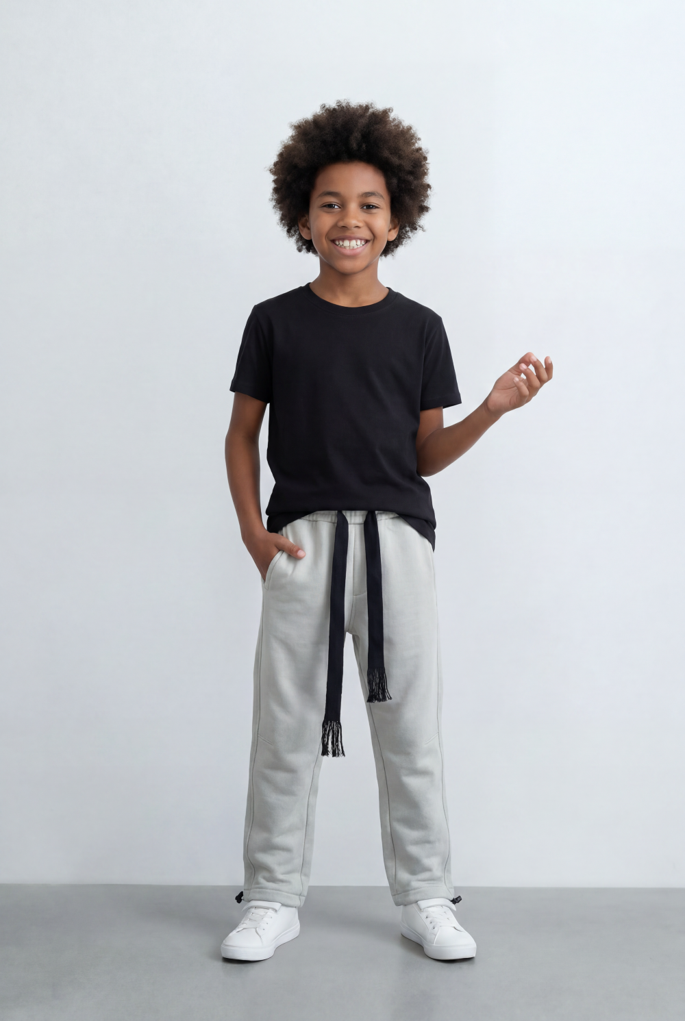 Boy's Tomato Store Jogger Sweatpants Contrast Side Piping Elastic Waistband Melton Regular Fit