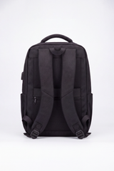 Men's Tomato Store Tech Travel Backpack Dual-Zip Compartments Front Utility Pocket USB Port Detail