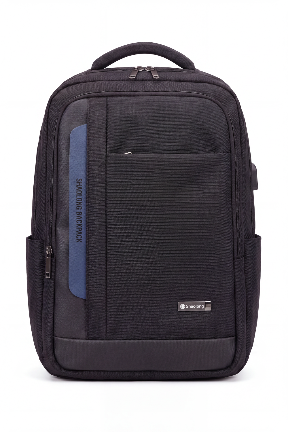 Men's Tomato Store Tech Travel Backpack Dual-Zip Compartments Front Utility Pocket USB Port Detail