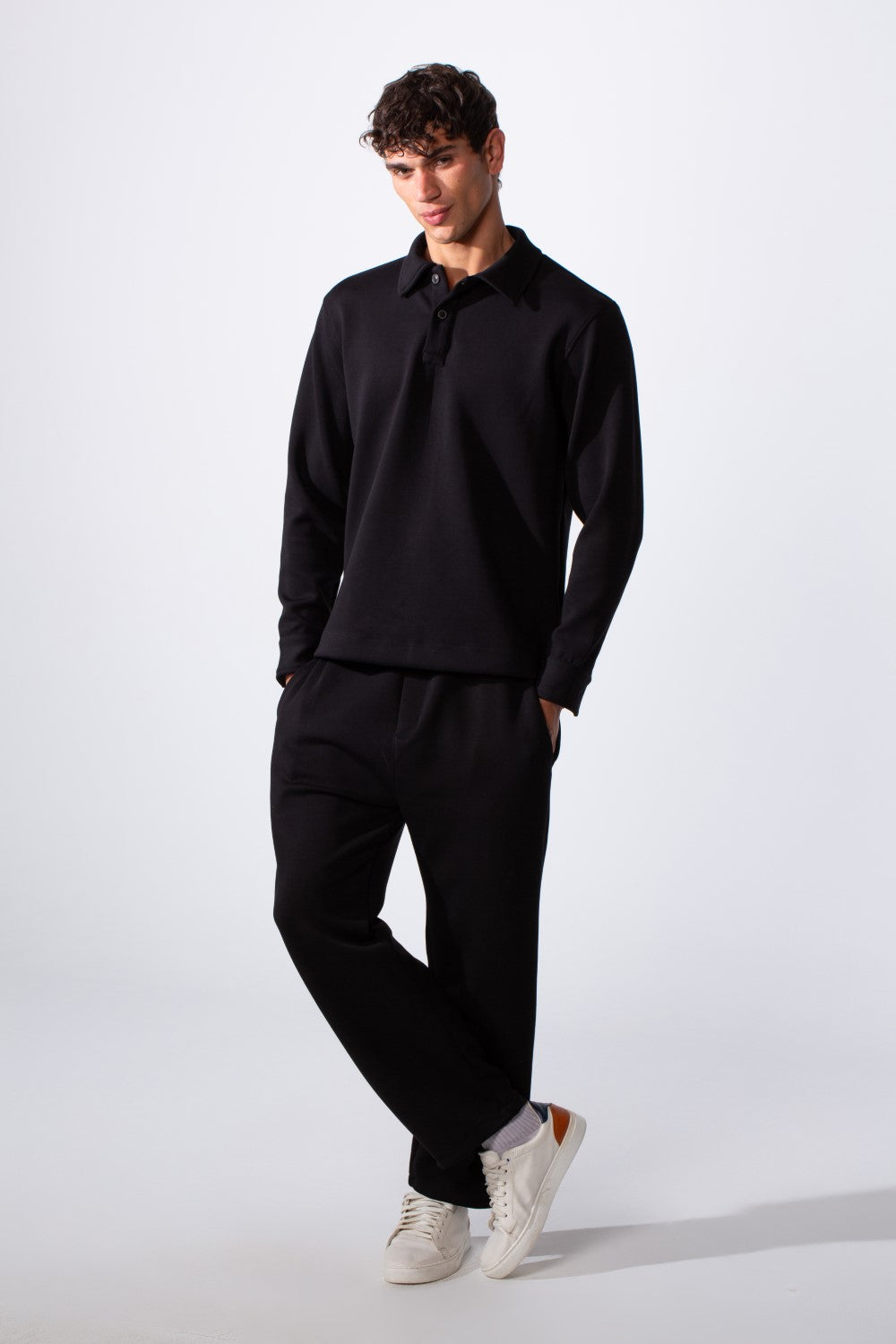 Men's Daily Wear Oversized Melton Two-Piece Outfit Set
