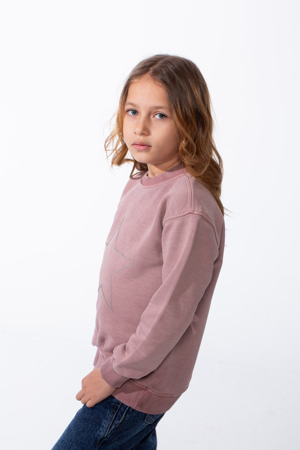 Girl's Tomato Store Sweatshirt Star Outline Front Detail