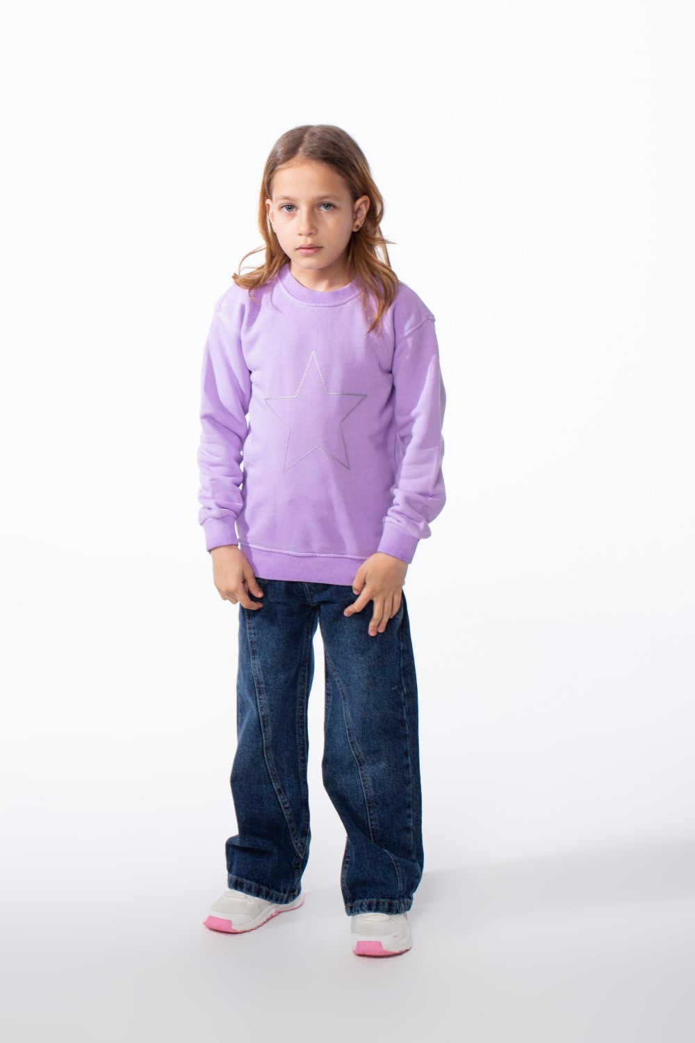 Girl's Tomato Store Sweatshirt Star Outline Front Detail