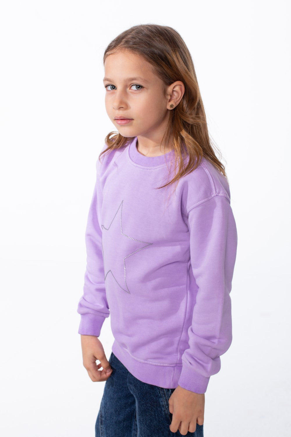 Girl's Tomato Store Sweatshirt Star Outline Front Detail