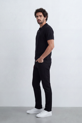 Men’s Tomato Store Ridge Zip Polo Vertical Rib Texture Runs Through The Body Half Zip Placket T-Shirt
