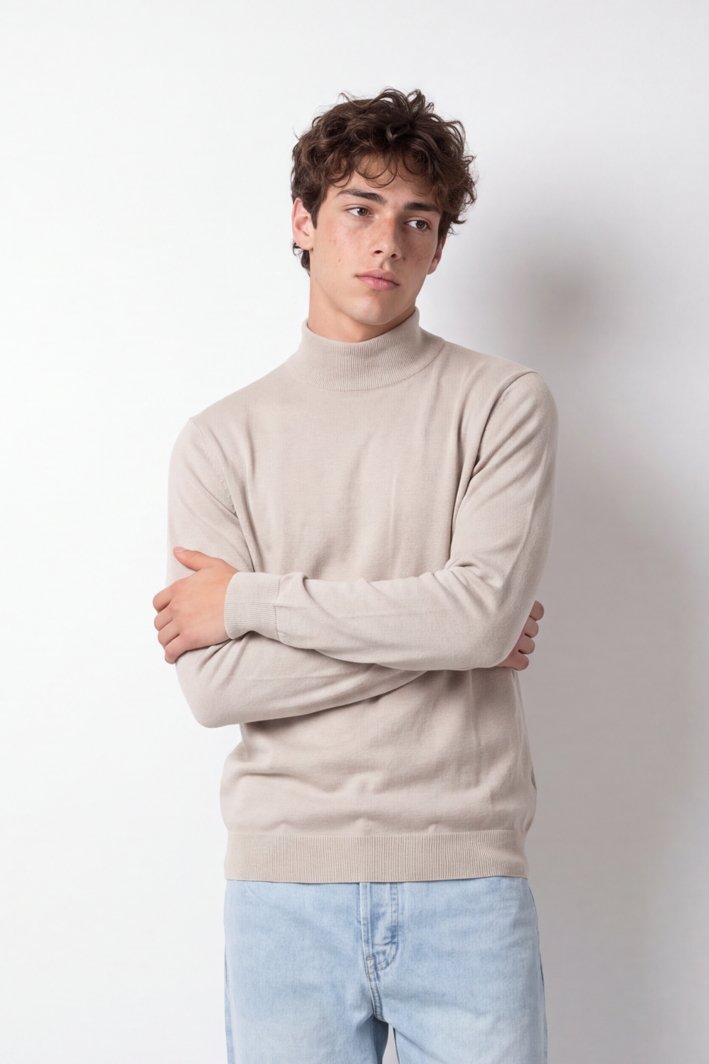 Men's Tomato Store Winter Fine Knit Pullover High Collar Design