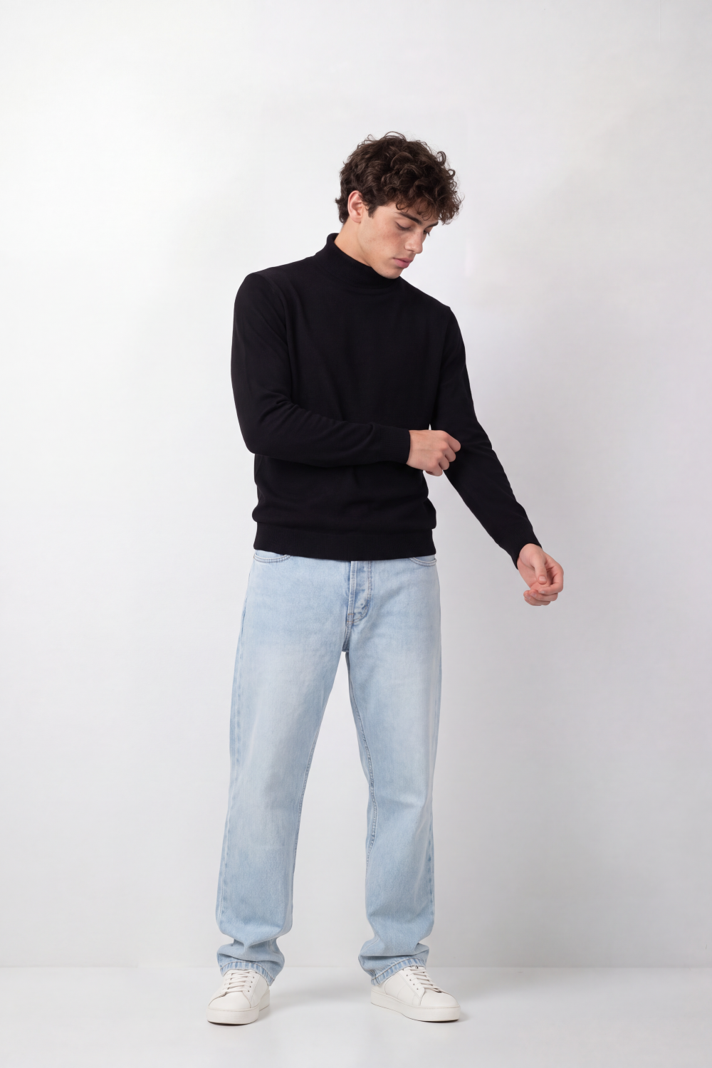 Men's Tomato Store Winter Fine Knit Pullover High Collar Design
