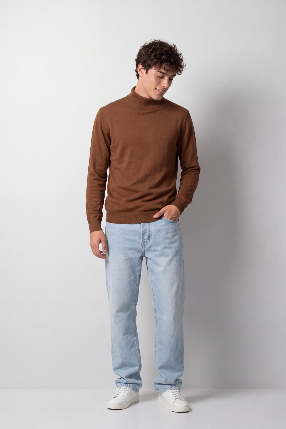 Men's Tomato Store Winter Fine Knit Pullover High Collar Design