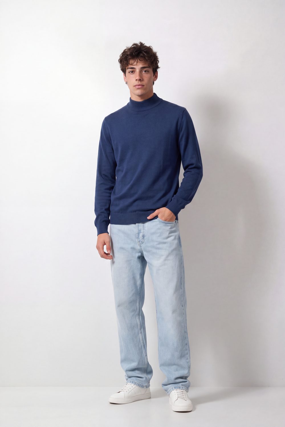 Men's Tomato Store Winter Fine Knit Pullover High Collar Design