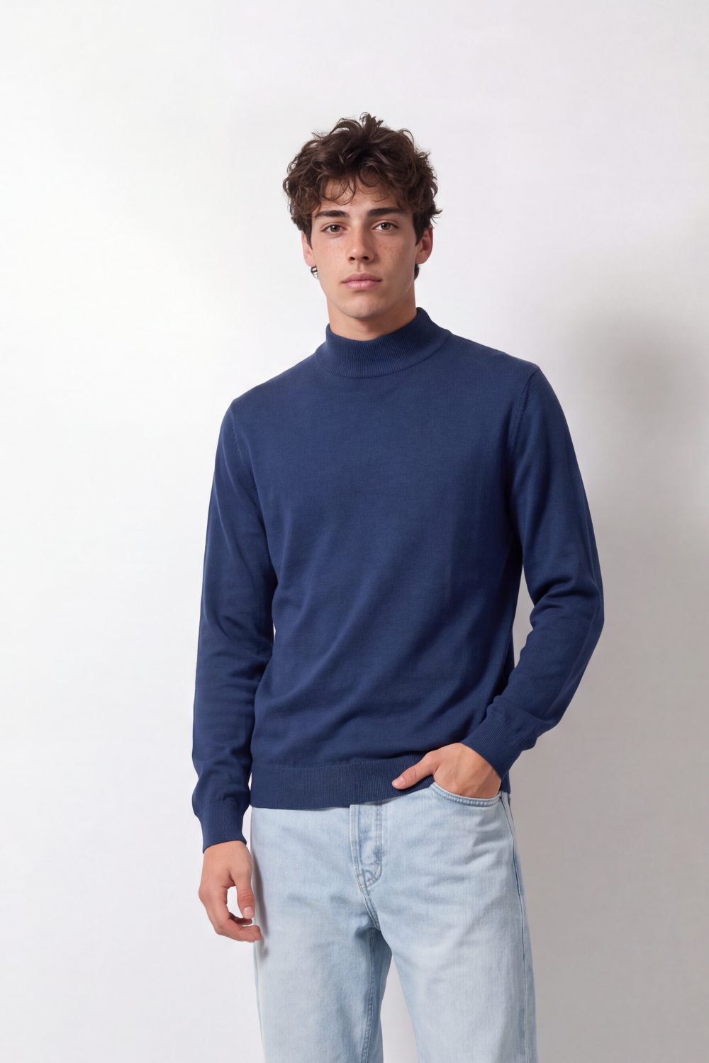 Men's Tomato Store Winter Fine Knit Pullover High Collar Design