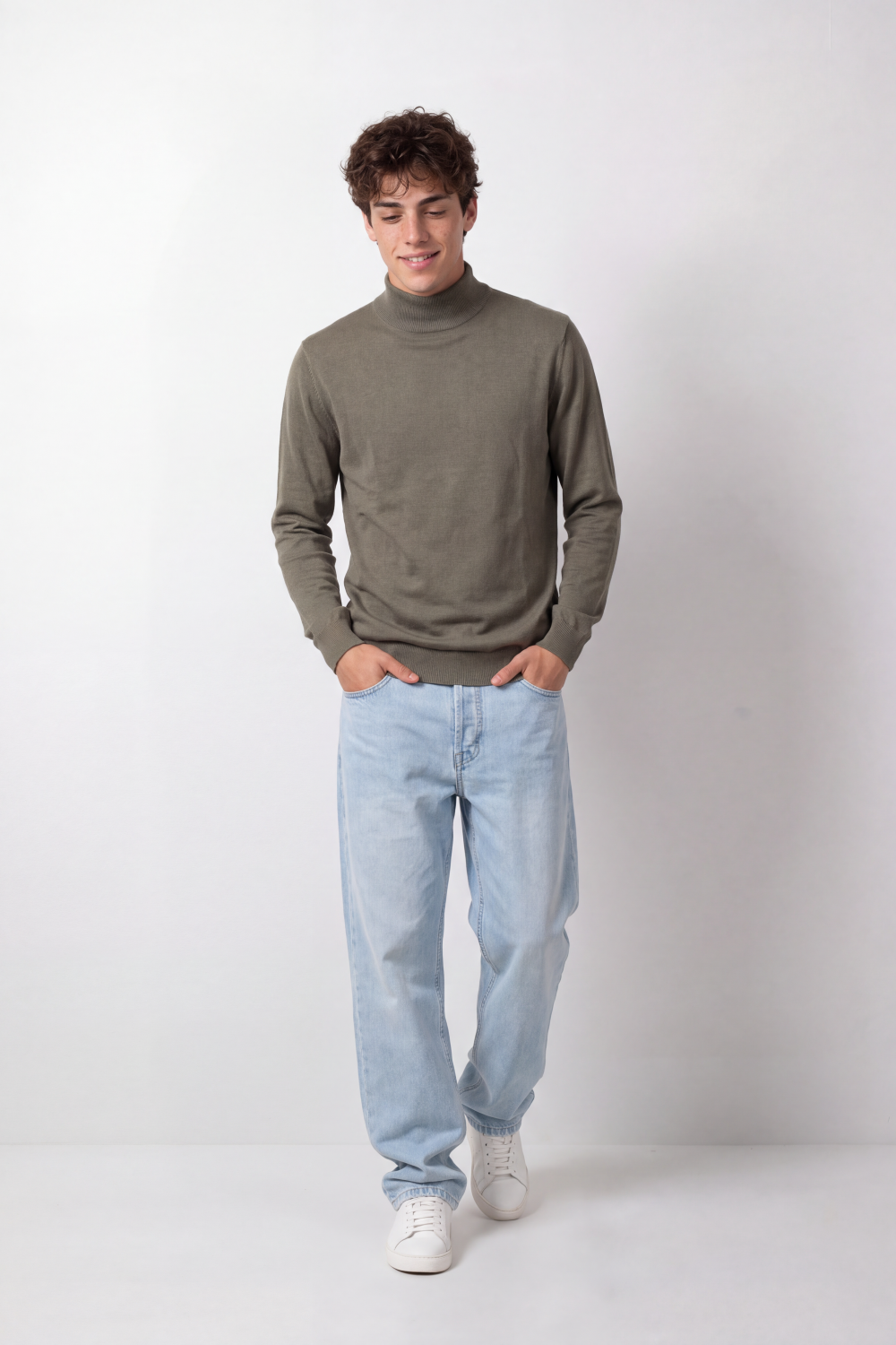 Men's Tomato Store Winter Fine Knit Pullover High Collar Design