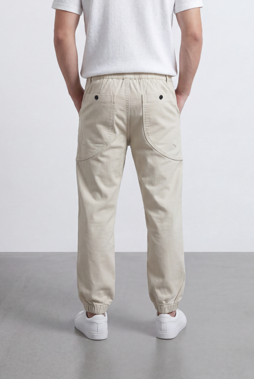 Men’s Tomato Store Modern Sarouel Jogger Elastic Drawstring Waist Streamlined Panel Seam Detail