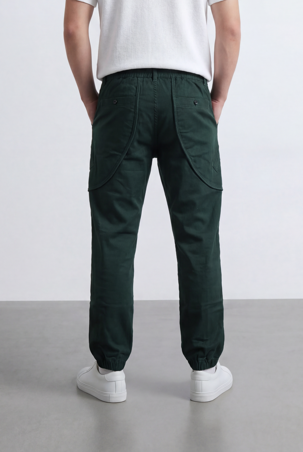 Men’s Tomato Store Modern Sarouel Jogger Elastic Drawstring Waist Streamlined Panel Seam Detail