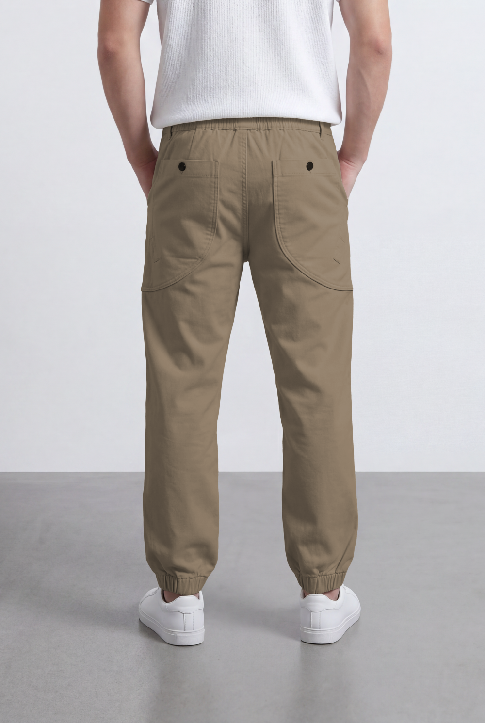 Men’s Tomato Store Modern Sarouel Jogger Elastic Drawstring Waist Streamlined Panel Seam Detail