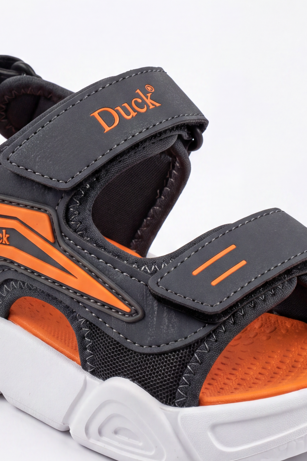Boy's Tomato Store Turbo Strap Duck Sandals Textured Grip Footbed Bold Side Speed Graphic Adjustable Logo Straps