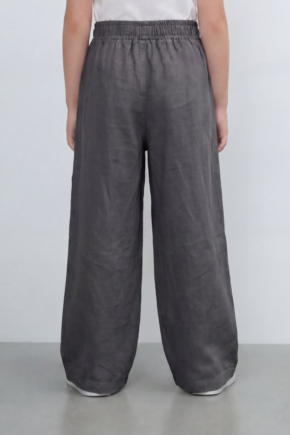 Girl's Tomato Store Easy Terrain Wide Leg Pants With Linen Look Slub Texture Soft Garment Washed Surface Curved Pocket Detail