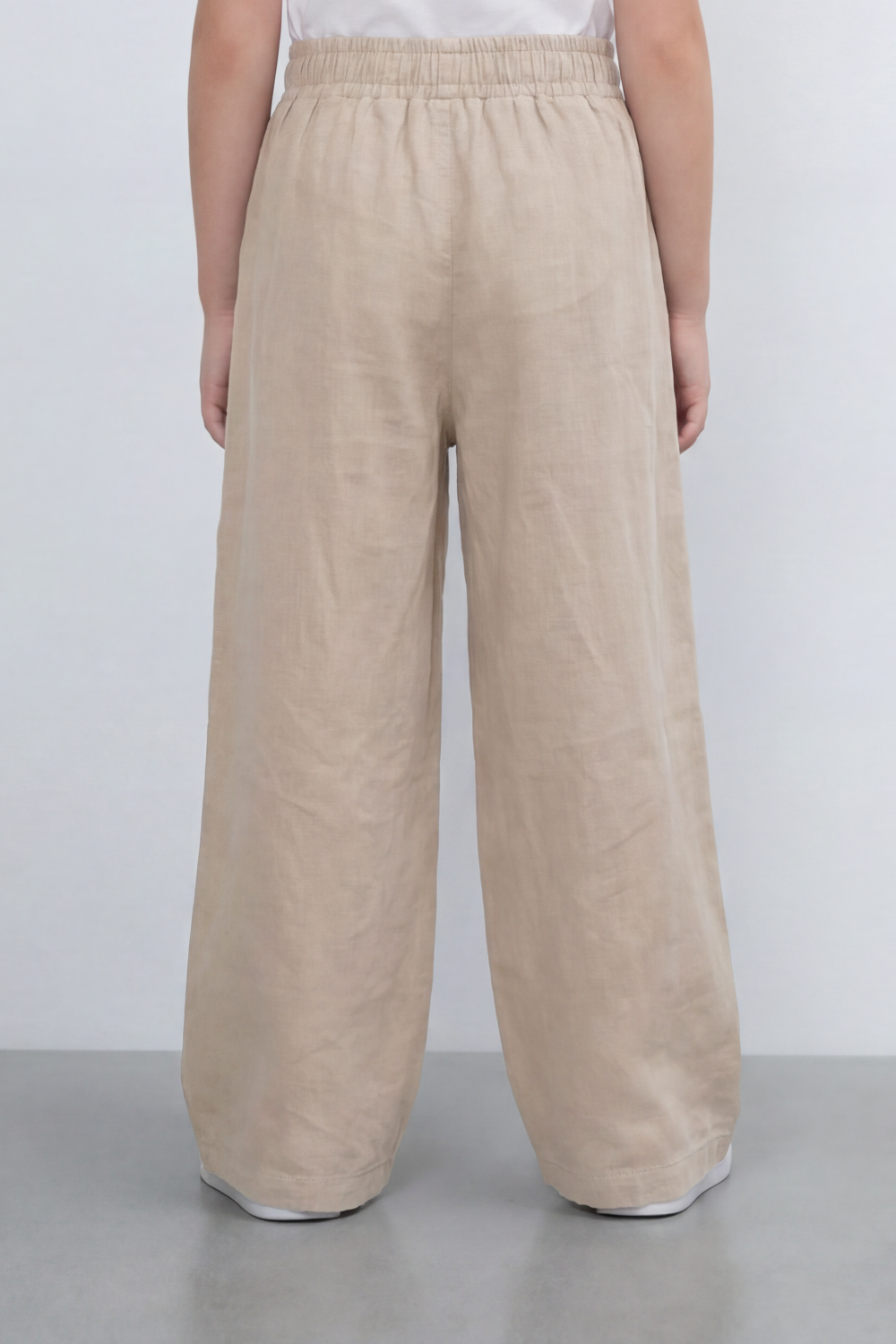 Girl's Tomato Store Easy Terrain Wide Leg Pants With Linen Look Slub Texture Soft Garment Washed Surface Curved Pocket Detail