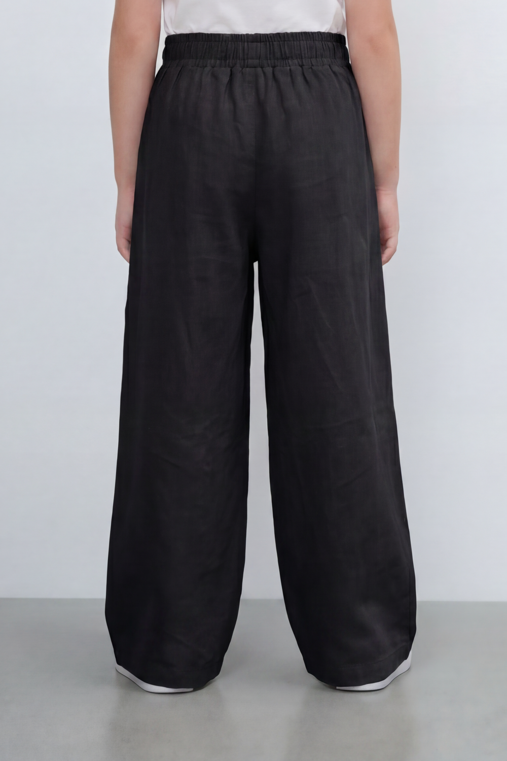 Girl's Tomato Store Easy Terrain Wide Leg Pants With Linen Look Slub Texture Soft Garment Washed Surface Curved Pocket Detail