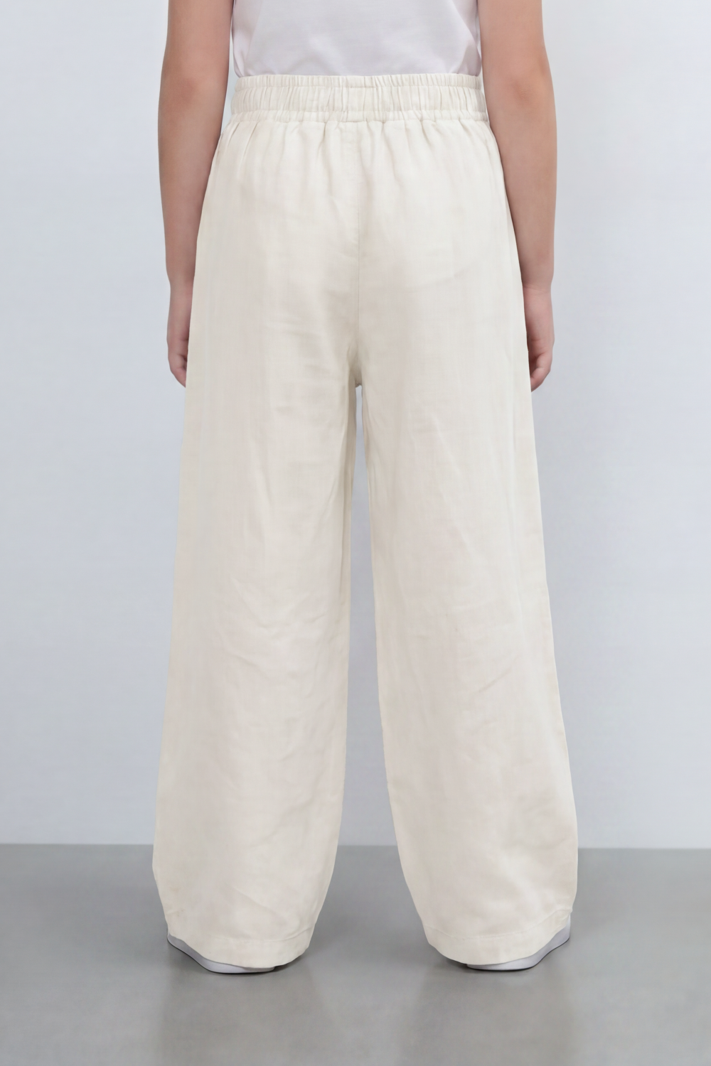 Girl's Tomato Store Easy Terrain Wide Leg Pants With Linen Look Slub Texture Soft Garment Washed Surface Curved Pocket Detail