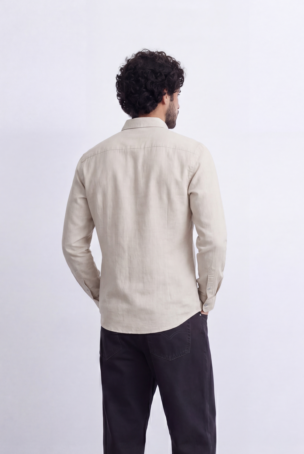 Men's Everyday Linen Tomato Stores Shirt Slim Fit Long Sleeve For A Relaxed Polished Appearance