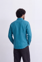 Men's Everyday Linen Tomato Stores Shirt Slim Fit Long Sleeve For A Relaxed Polished Appearance