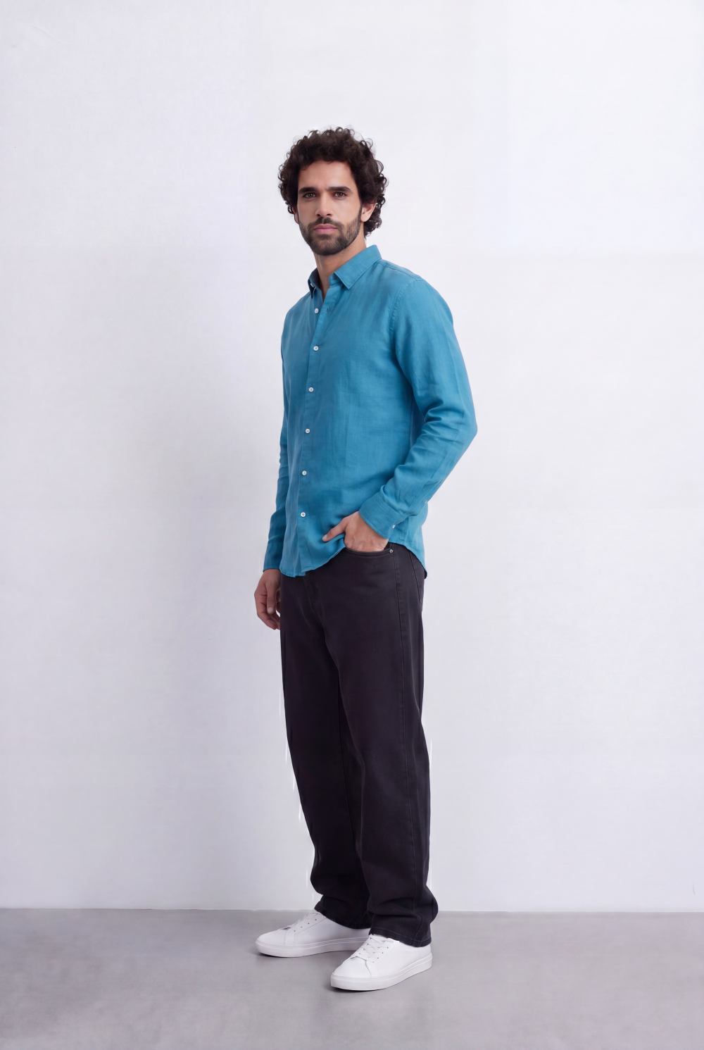 Men's Everyday Linen Tomato Stores Shirt Slim Fit Long Sleeve For A Relaxed Polished Appearance