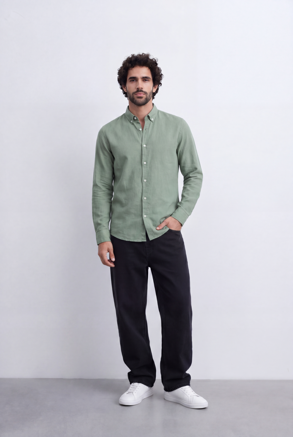 Men's Everyday Linen Tomato Stores Shirt Slim Fit Long Sleeve For A Relaxed Polished Appearance