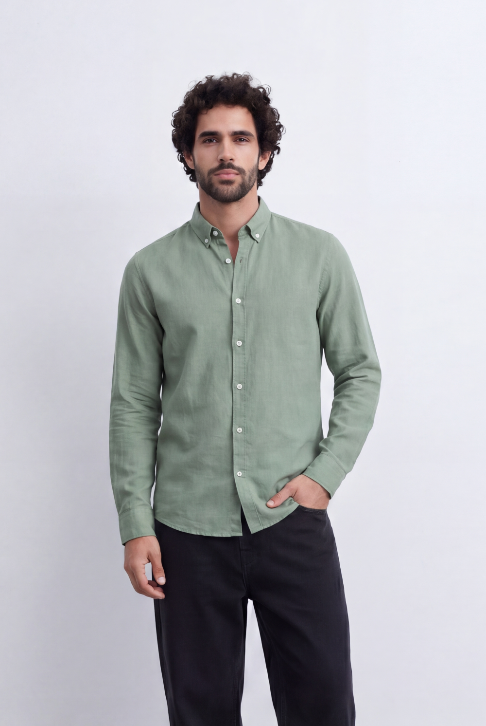 Men's Everyday Linen Tomato Stores Shirt Slim Fit Long Sleeve For A Relaxed Polished Appearance