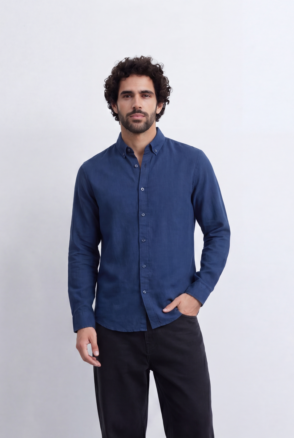 Men's Everyday Linen Tomato Stores Shirt Slim Fit Long Sleeve For A Relaxed Polished Appearance